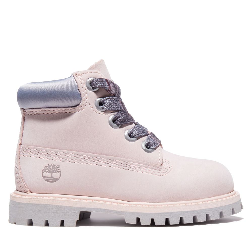 Botas Crianças - Timberland 6-Inch Toddler Premium Impermeavel - UPXKS9302 - Rosa